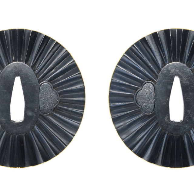 Tsuba [Mumei Bushu Orime-moyo-zu-Tsuba][N.B.T.H.K] Tokubetsu Hozon Tosogu