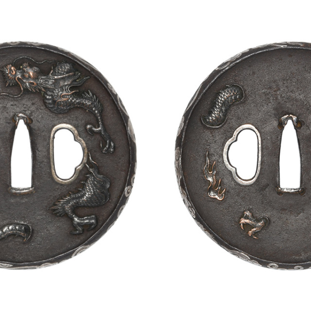 Tsuba [Mumei Mito Senryu-zu-Tsuba][N.B.T.H.K] Tokubetsu Hozon Tosogu